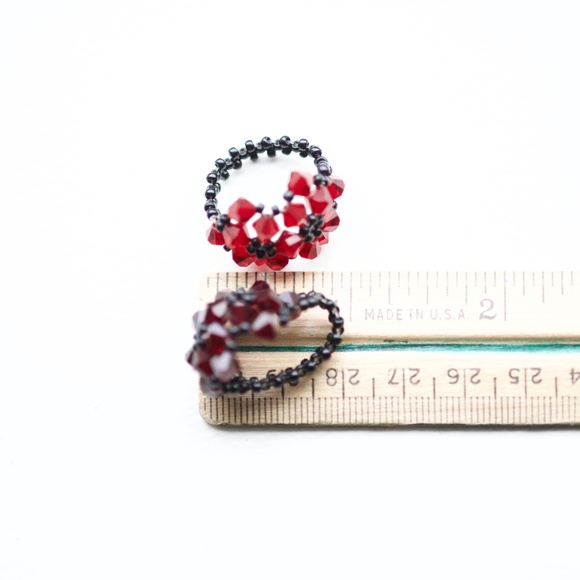 Pair of Hand Crafted Beaded Rings - Picture 8 of 8